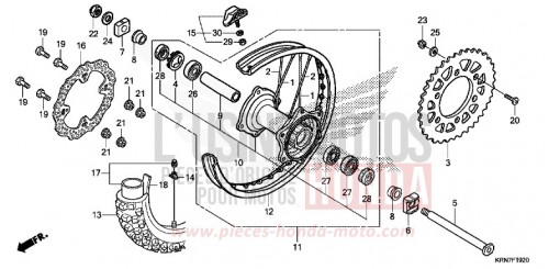 ROUE ARRIERE CRF250RH de 2017
